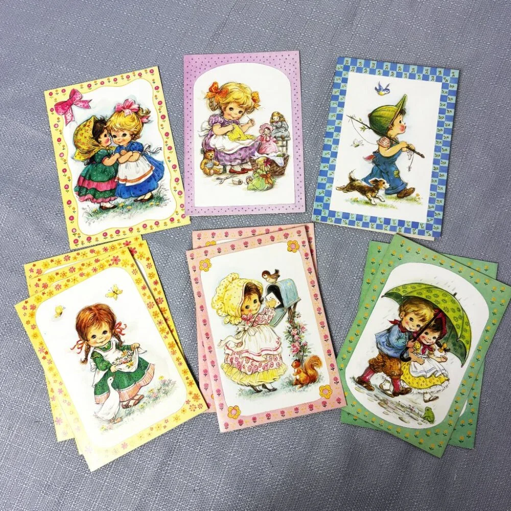 Bright Eyes Vintage 60’s Birthday and Get Well Cards & Envelopes